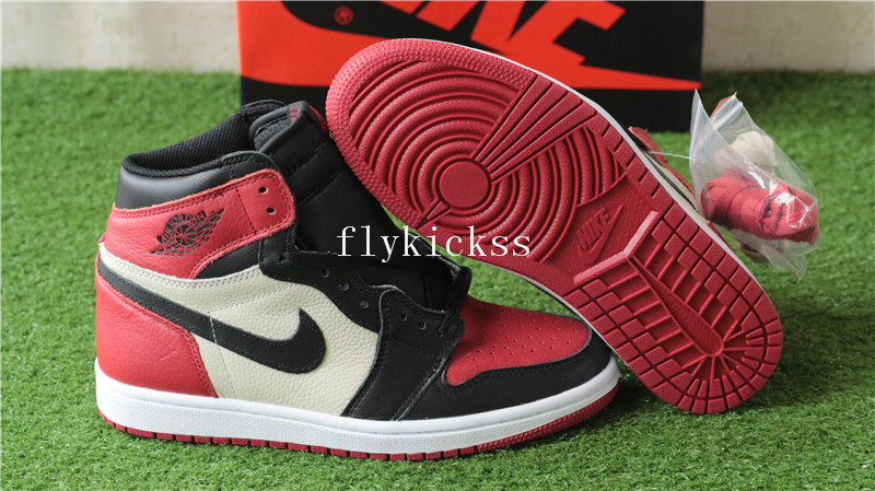 Authentic Air Jordan 1 Bred Toe 2018